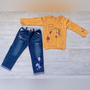 3T jeans and long sleeve shirt set